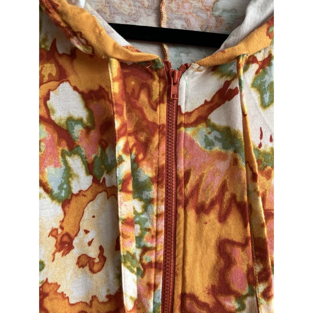 LOGO Lounge Lori Goldstein Tie Dye Zip Hoodie Jacket Orange Boho Autumn Size M‎ - Picture 4 of 6